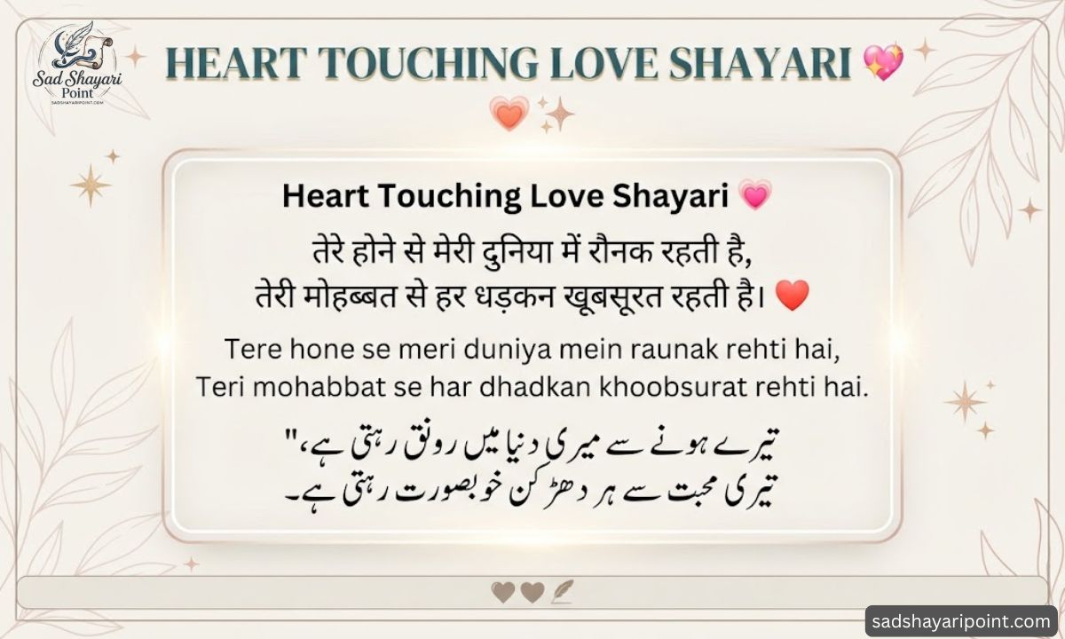Heart touching love shayari in English