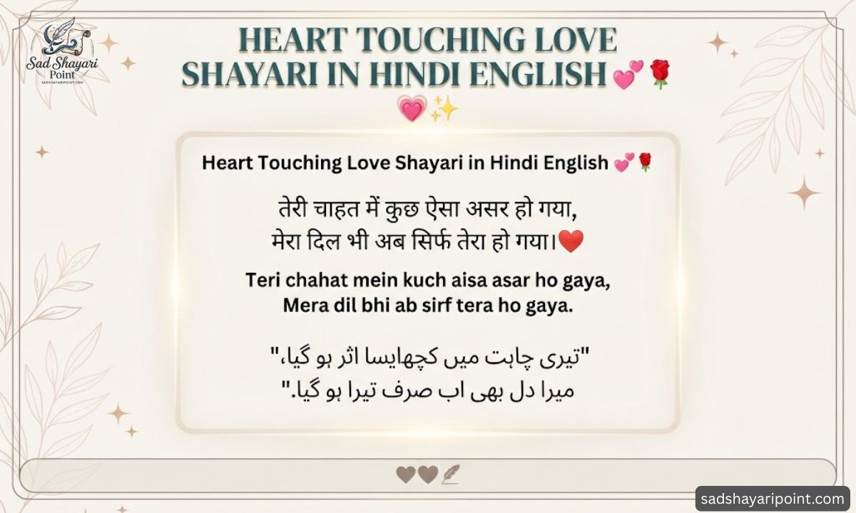 Heart touching love shayari in English