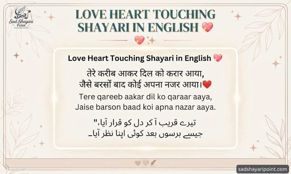 Heart touching love shayari in English