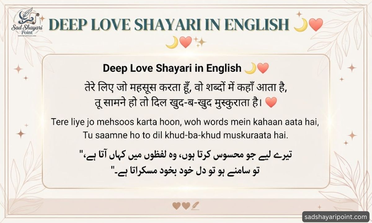 Heart touching love shayari in English