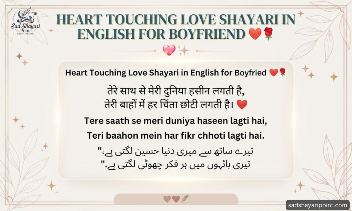 Heart touching love shayari in English