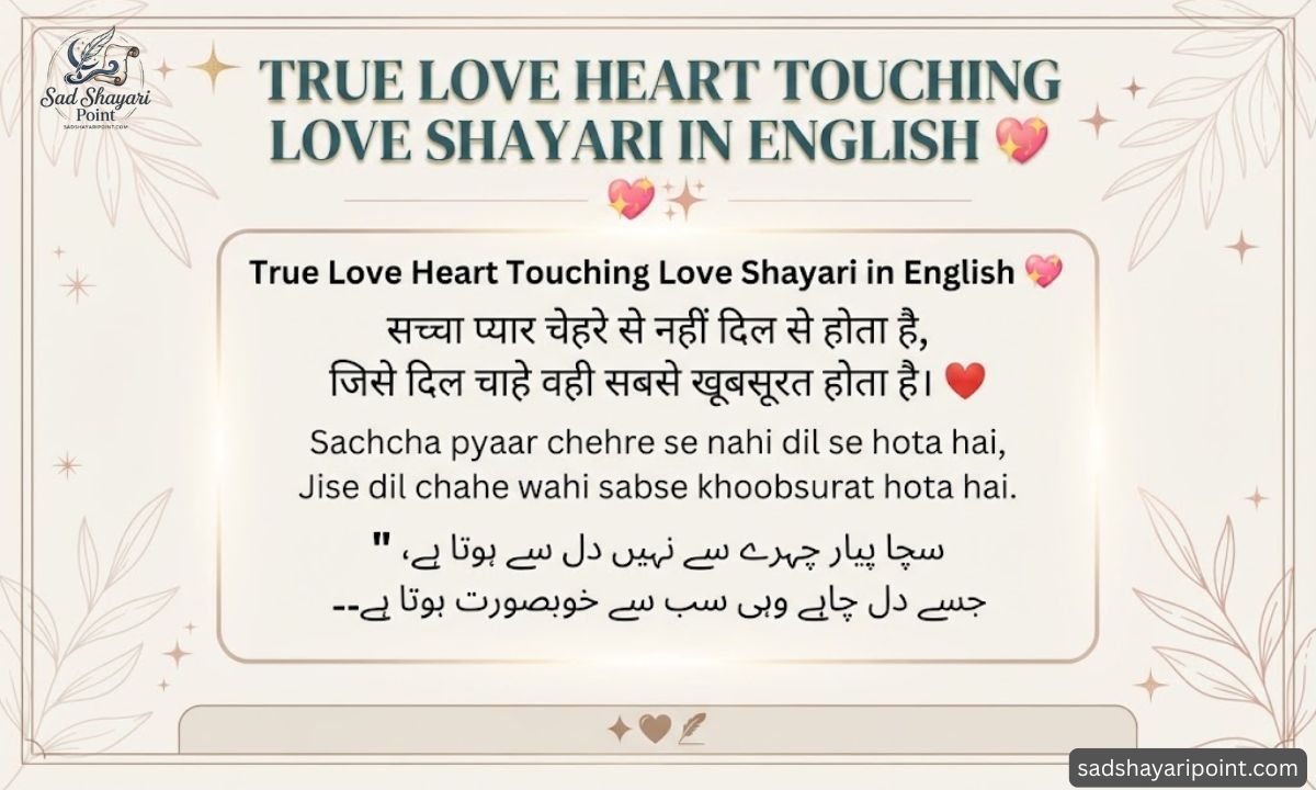 Heart touching love shayari in English