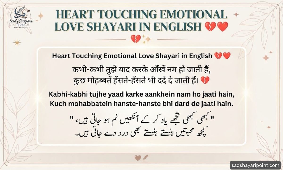 Heart touching love shayari in English