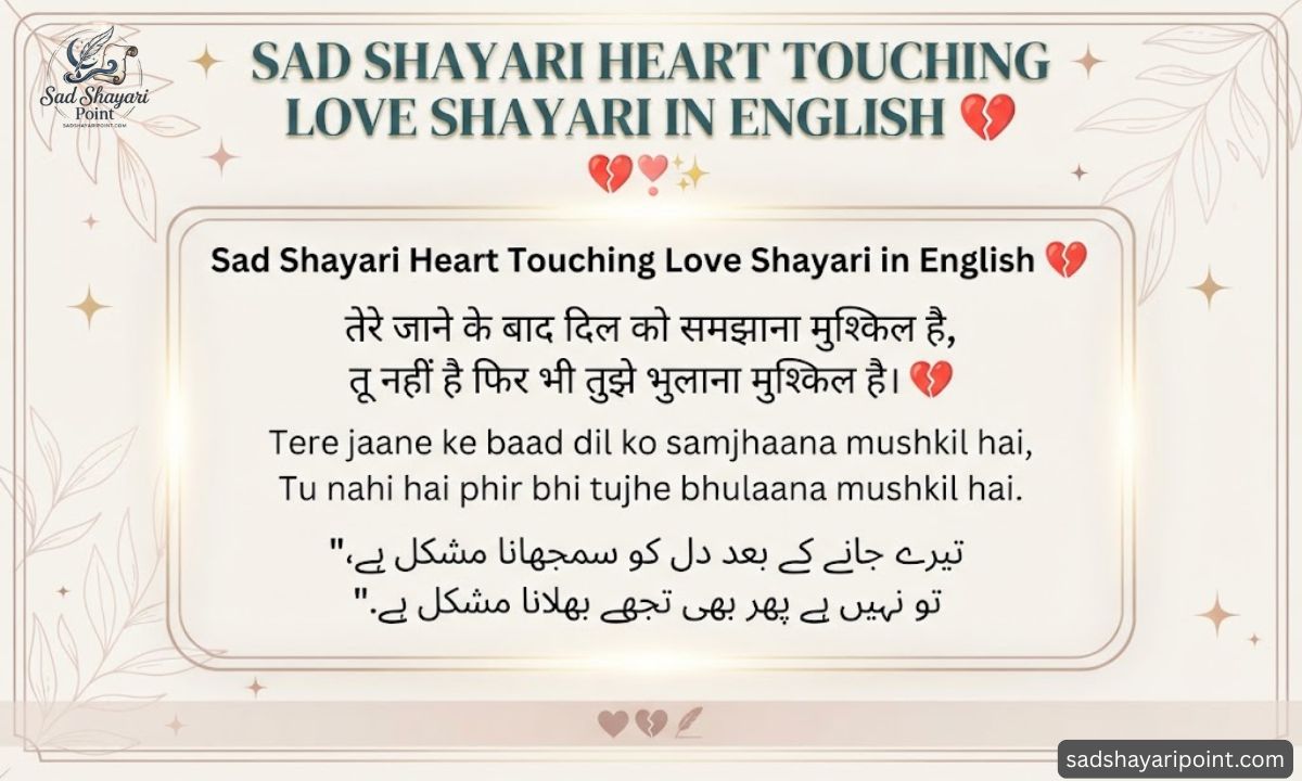 Heart touching love shayari in English