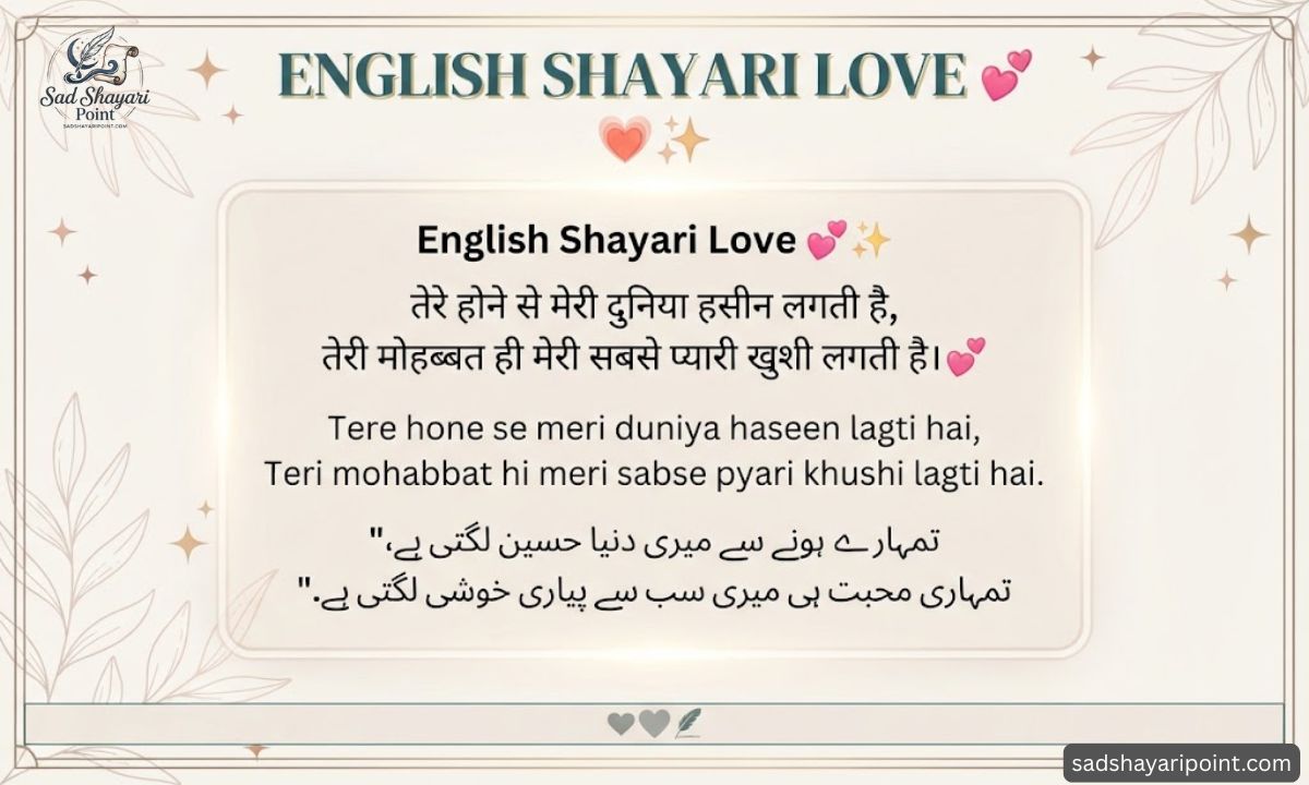Heart touching love shayari in English