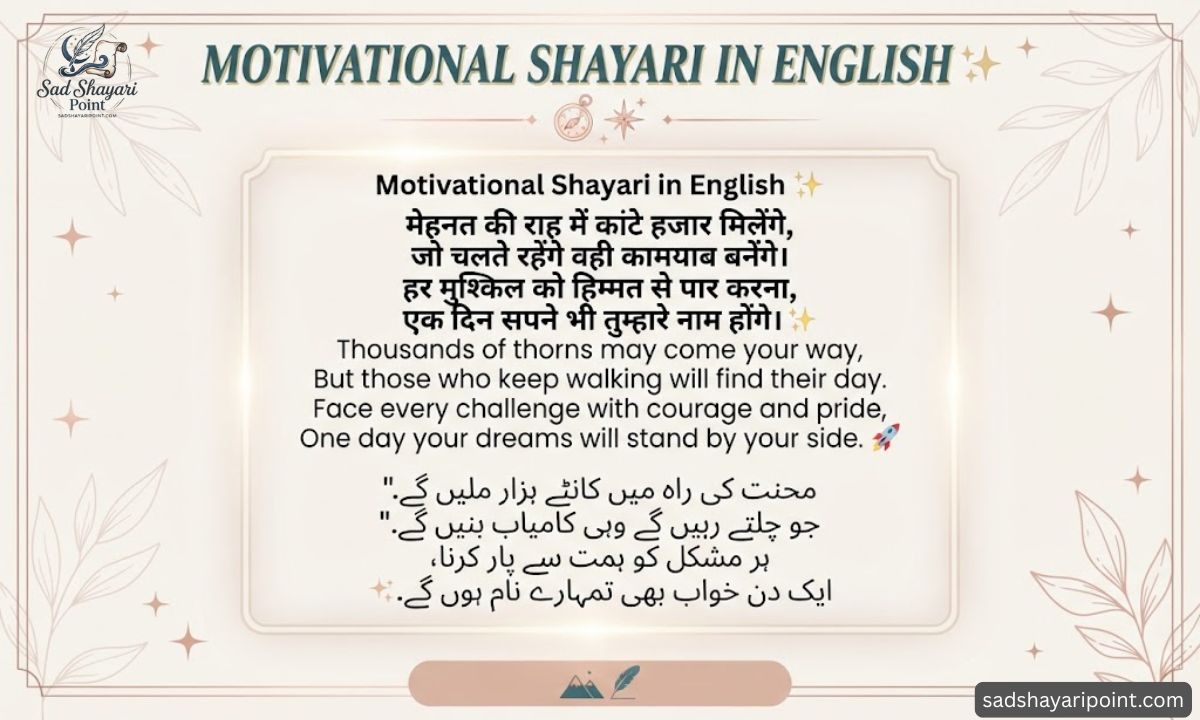 Motivational Shayari in English