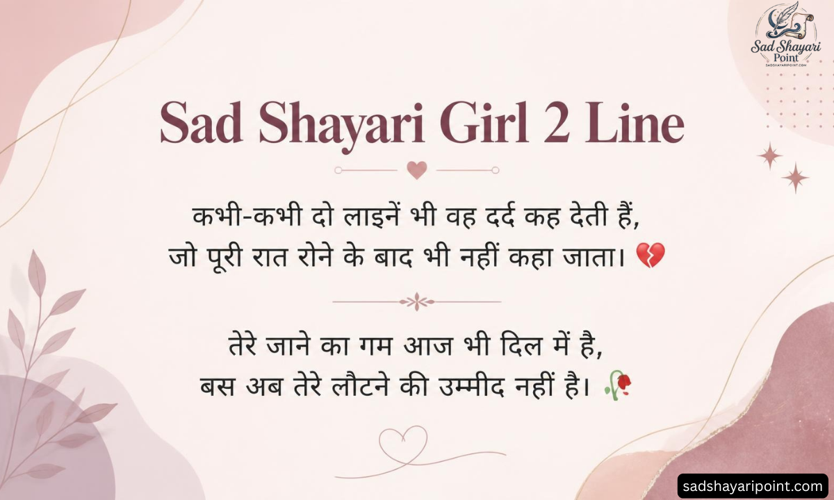 Sad Shayari for Girls in Hindi
