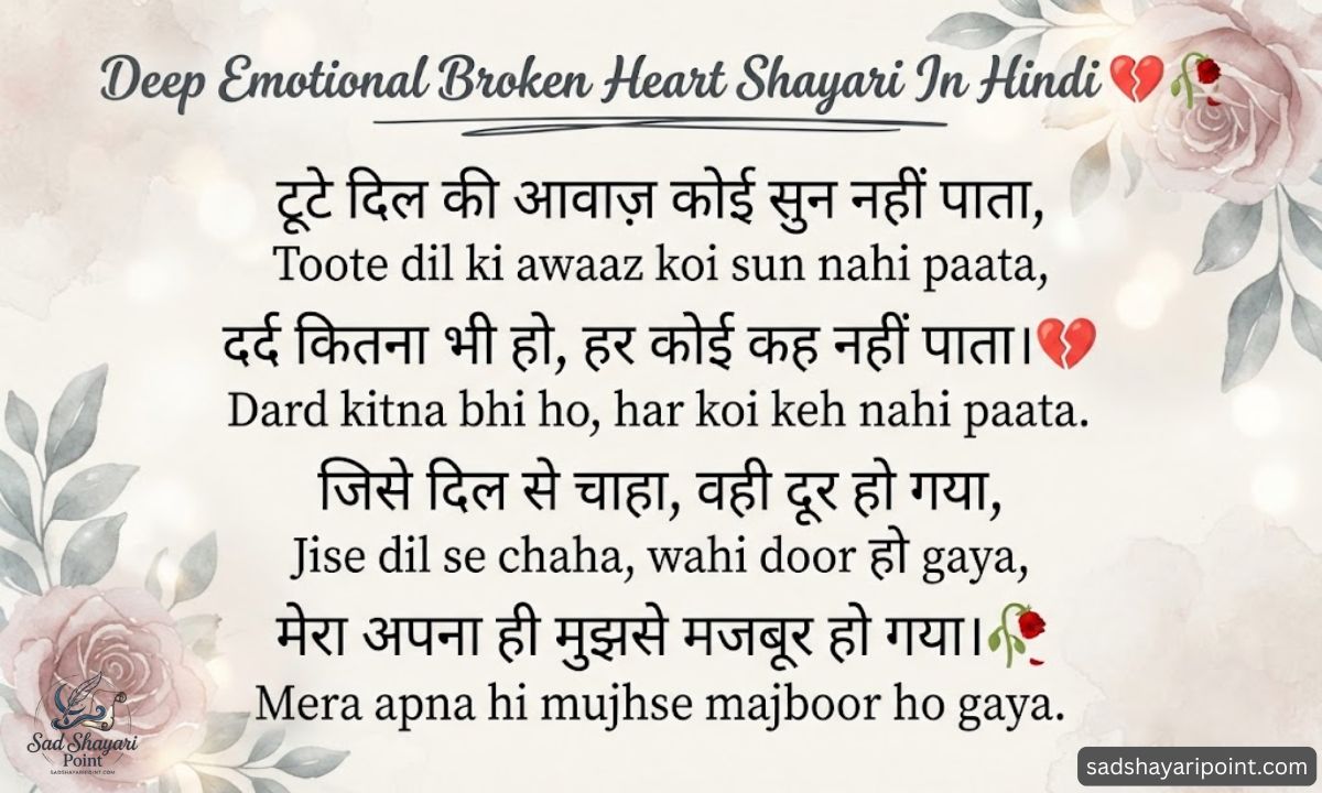 Broken Heart Sad Shayari In Hindi